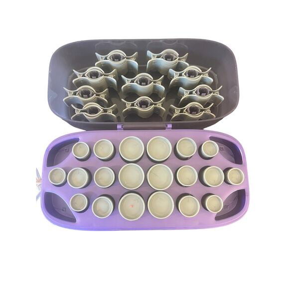Flocked Hot Hair Rollers Clips 20 Hot Shot Tools Helen Hairsetter Curler R1 - Picture 2 of 4